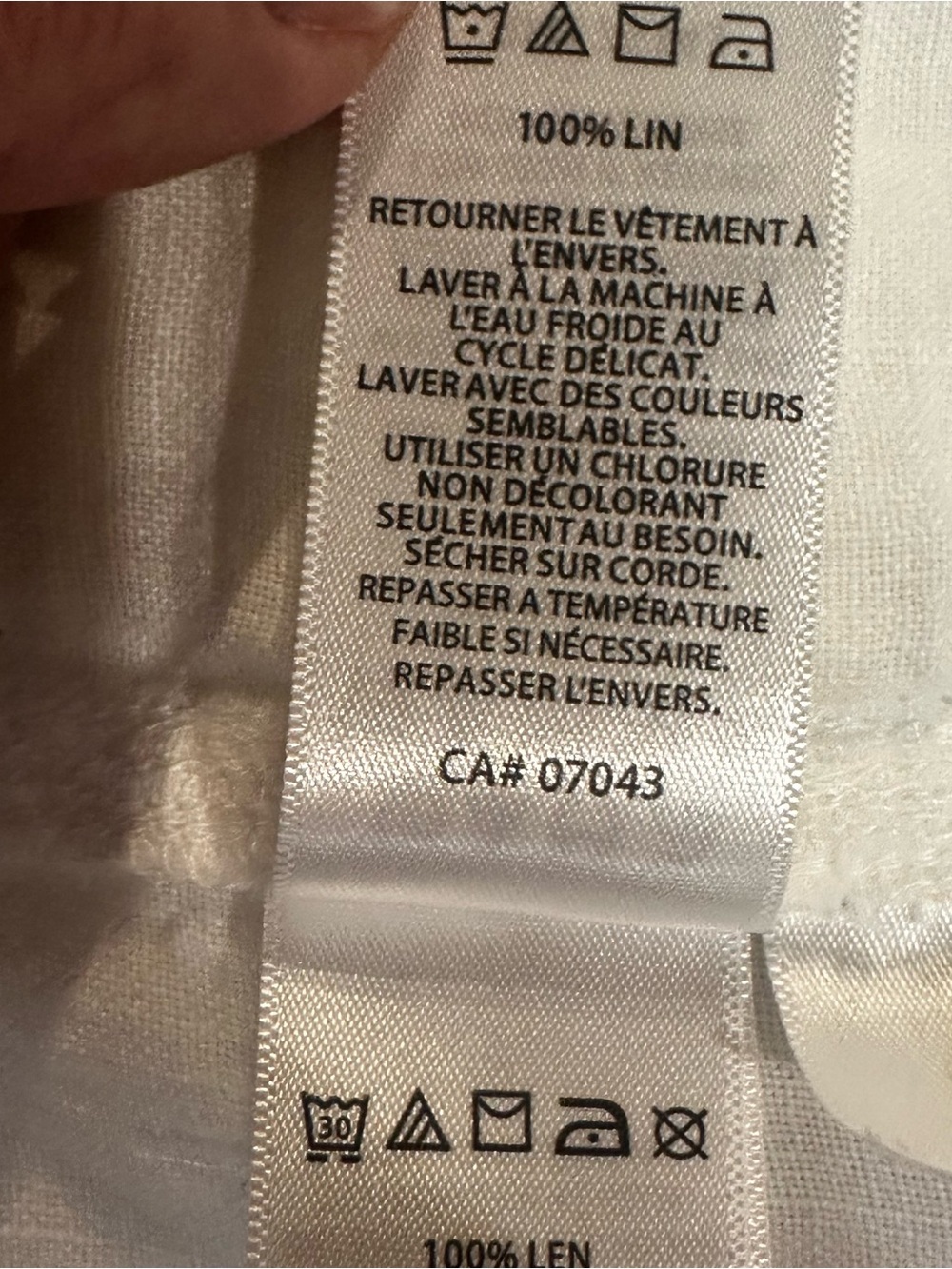 Tahari 100% Linen Hooded Henley Tunic Top Women’s M White Kangaroo Pocket - Picture 7 of 7